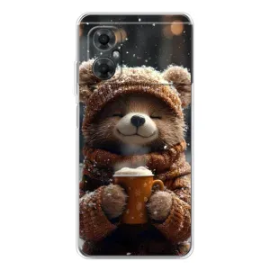 Печатный чехол «Зверята с кофе» для Xiaomi Redmi Note 11R (Медвежонок с кофе)