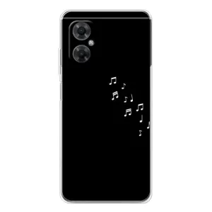 Чехол с картинками на черном фоне для Xiaomi Redmi Note 11R (Ноты)
