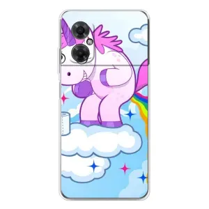 Чехол Unicorn на Xiaomi Redmi Note 11R (Радуга единорожка)