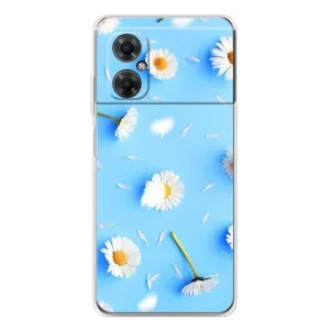Чехол с Цветами для Xiaomi Redmi Note 11R (ромашки на голубом)
