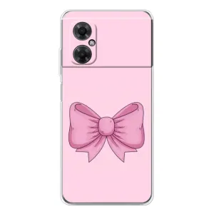 Чехол банты для Xiaomi Redmi Note 11R (Розовый бантик)