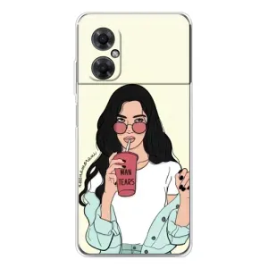 Силіконовый Чохол на Xiaomi Redmi Note 11R з картинкой Модных девушек (З напоєм)