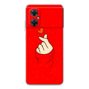 Чехлы (Знак сердечка) на Xiaomi Redmi Note 11R (Сердце на красном)