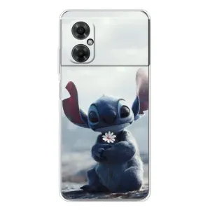 Чехол с рисунком Стич для Xiaomi Redmi Note 11R (Стич с цветочком)
