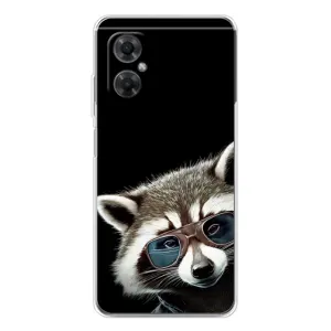 Силиконовый Чехол с Енотами на Xiaomi Redmi Note 11R (Стильный Енот)