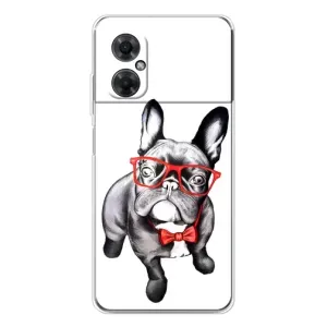 Бампер для Xiaomi Redmi Note 11R с картинкой "Песики" (В очках)