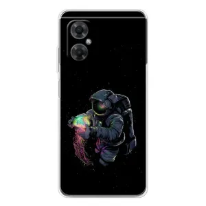 Силіконовый Чохол з принтом "Космонавти" на Xiaomi Redmi Note 11R (В руках земля)