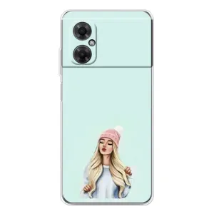 Силіконовый Чохол на Xiaomi Redmi Note 11R з картинкой Модных девушек (В шапці)