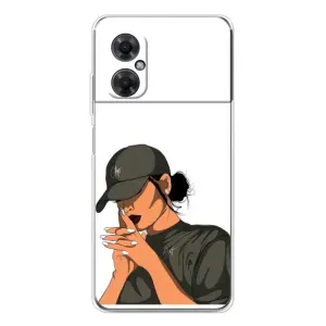 Силіконовый Чохол на Xiaomi Redmi Note 11R з картинкой Модных девушек (У зеленому)