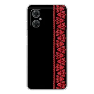 Силиконовый Чехол на Xiaomi Redmi Note 11R с картинкой Вышиванки (Вышиванка на черном)