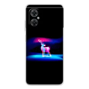 Силиконовый бампер с картинкой животных для Xiaomi Redmi Note 11R (Яркий олень)