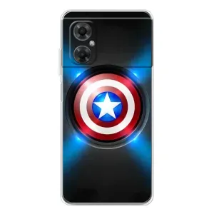 Чехол с Щитом Капитана Америки на Xiaomi Redmi Note 11R (Яркий Щит Капитана)