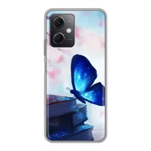 Силиконовый бампер с картинкой животных для Xiaomi Redmi Note 12 (5G) (Бабочка синяя)