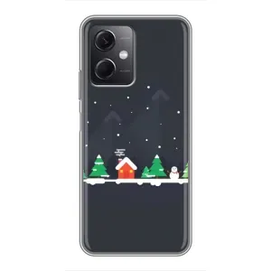 Силиконовый бампер на рождество для Xiaomi Redmi Note 12 (5G) (Город зимний)