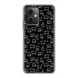 Чохол на тематику: Коти для Xiaomi Redmi Note 12 (5G) (Котики на чорному)