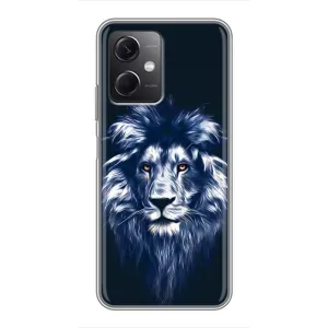 Чехол с картинкой на Xiaomi Redmi Note 12 (5G) (Лев - синий)