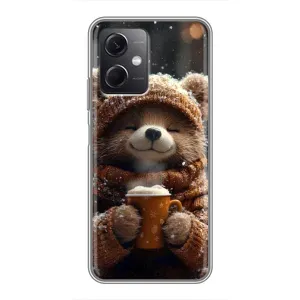 Печатный чехол «Зверята с кофе» для Xiaomi Redmi Note 12 (5G) (Медвежонок с кофе)
