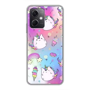 Чехол Unicorn на Xiaomi Redmi Note 12 (5G) (Радуга и Единорог)