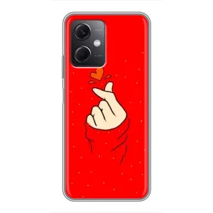 Чохол (Знак сердечка) для Xiaomi Redmi Note 12 (5G) (Сердечко на червоному)