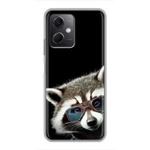 Силиконовый Чехол с Енотами на Xiaomi Redmi Note 12 (5G) (Стильный Енот)