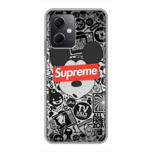 Чехол с Брендами одежды на Редми Ноут 12 5Джи (Supreme Маус)