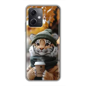 Печатный чехол «Зверята с кофе» для Xiaomi Redmi Note 12 (5G) (Тигр с кофе)