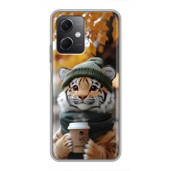Чехол с рисунком «Тигр с кофе» для Xiaomi Redmi Note 12 (5G) Чехол с рисунком «Тигр с кофе» для Xiaomi Redmi Note 12 (5G)