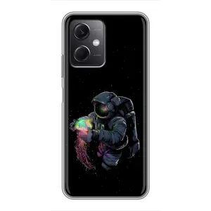 Силіконовый Чохол з принтом "Космонавти" на Xiaomi Redmi Note 12 (5G) (В руках земля)