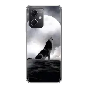 Чохол з Вовком на Xiaomi Redmi Note 12 (5G) (Вовк і місяць)