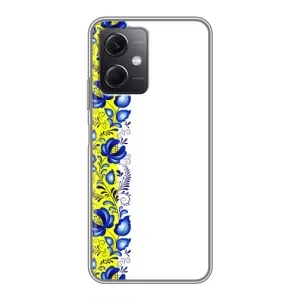 Силиконовый Чехол на Xiaomi Redmi Note 12 (5G) с картинкой Вышиванки (Желто-синяя вышиванка)