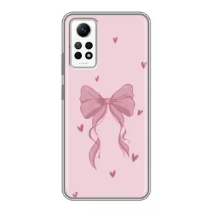 Чехол банты для Xiaomi Redmi Note 12 Pro (4g) (Бант на розовом)