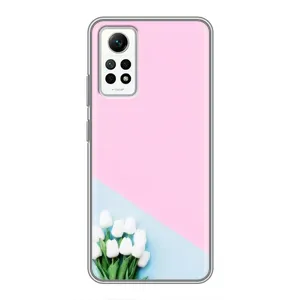 Чехлы с картинкой (Тюльпаны) на Редми Нот 12 Про (4g) (Белые тюльпаны)