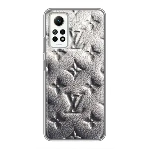 Текстурный Чехол Louis Vuitton для Редми Нот 12 Про (4g) (Бежевый ЛВ)