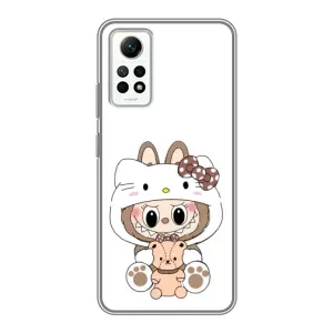 Чехол с принтом Лабубу для Xiaomi Redmi Note 12 Pro (4g) (Белый Лабубу)