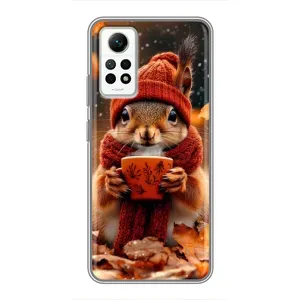 Друкований чохол 'Звірята з кавою' для Xiaomi Redmi Note 12 Pro (4g) (Білка з кавою)