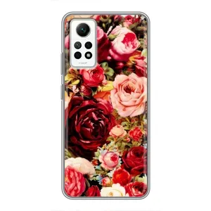 Силіконовий бампер з принтом (квіточки) на Редмі Нот 12 Про (4g) (Букет квітів)