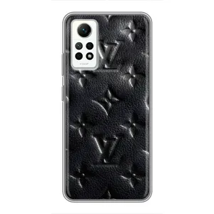 Текстурный Чехол Louis Vuitton для Редми Нот 12 Про (4g) (Черный ЛВ)
