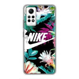 Силиконовый Чехол на Xiaomi Redmi Note 12 Pro (4g) с картинкой Nike (Цветочный Nike)