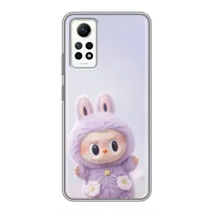 Чехол с принтом Лабубу для Xiaomi Redmi Note 12 Pro (4g) (Фиолетовый Лабубу)