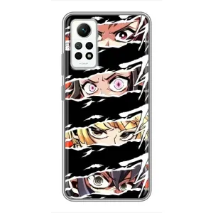 Силиконовые чехлы с глазами Anime для Редми Нот 12 Про (4g) (Глаза на чорном)