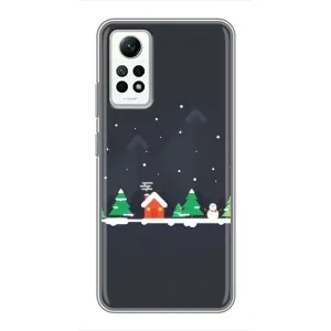Силиконовый бампер на рождество для Xiaomi Redmi Note 12 Pro (4g) (Город зимний)