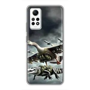 Чехол с мемами тралалело тралала для Xiaomi Redmi Note 12 Pro (4g) (Гусини и крокодило)