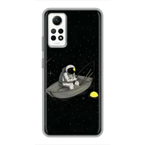 Силиконовый Чехол с принтом "Космонавты" на Xiaomi Redmi Note 12 Pro (4g) (Космонавт на рыбалке)