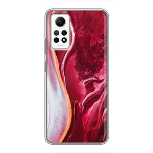 Чехлы с тематикой "Мрамор" на Редми Нот 12 Про (4g) (Красный мрамор)