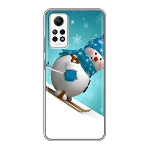 Чехол с зимним принтом для Редми Нот 12 Про (4g) (Лыжник)