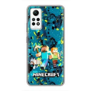 Чехлы для Xiaomi Redmi Note 12 Pro (4g) (Персонажи Майн Крафт) (Майнкрафт)
