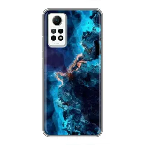 Чехлы с тематикой "Мрамор" на Редми Нот 12 Про (4g) (Синий мрамор)
