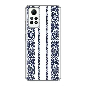 Силиконовый Чехол на Xiaomi Redmi Note 12 Pro (4g) с картинкой Вышиванки (Синяя вышиванка)