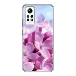 Силіконовий бампер з принтом (квіточки) на Редмі Нот 12 Про (4g) (Бузкові квіти)