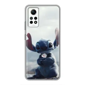 Чехол с рисунком Стич для Xiaomi Redmi Note 12 Pro (4g) (Стич с цветочком)